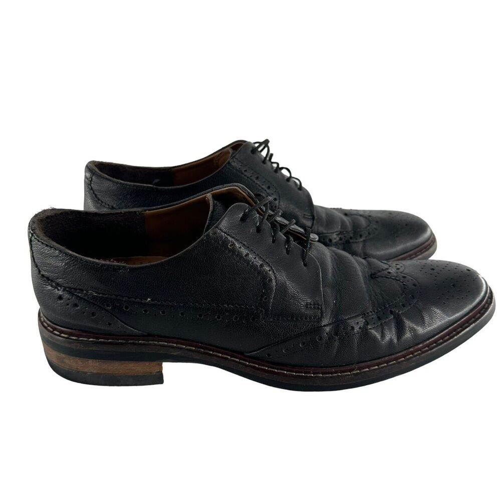 Cole Haan Oxford Shoe Mens 8M Black Leather Grand OS Warren Wingtip Classic